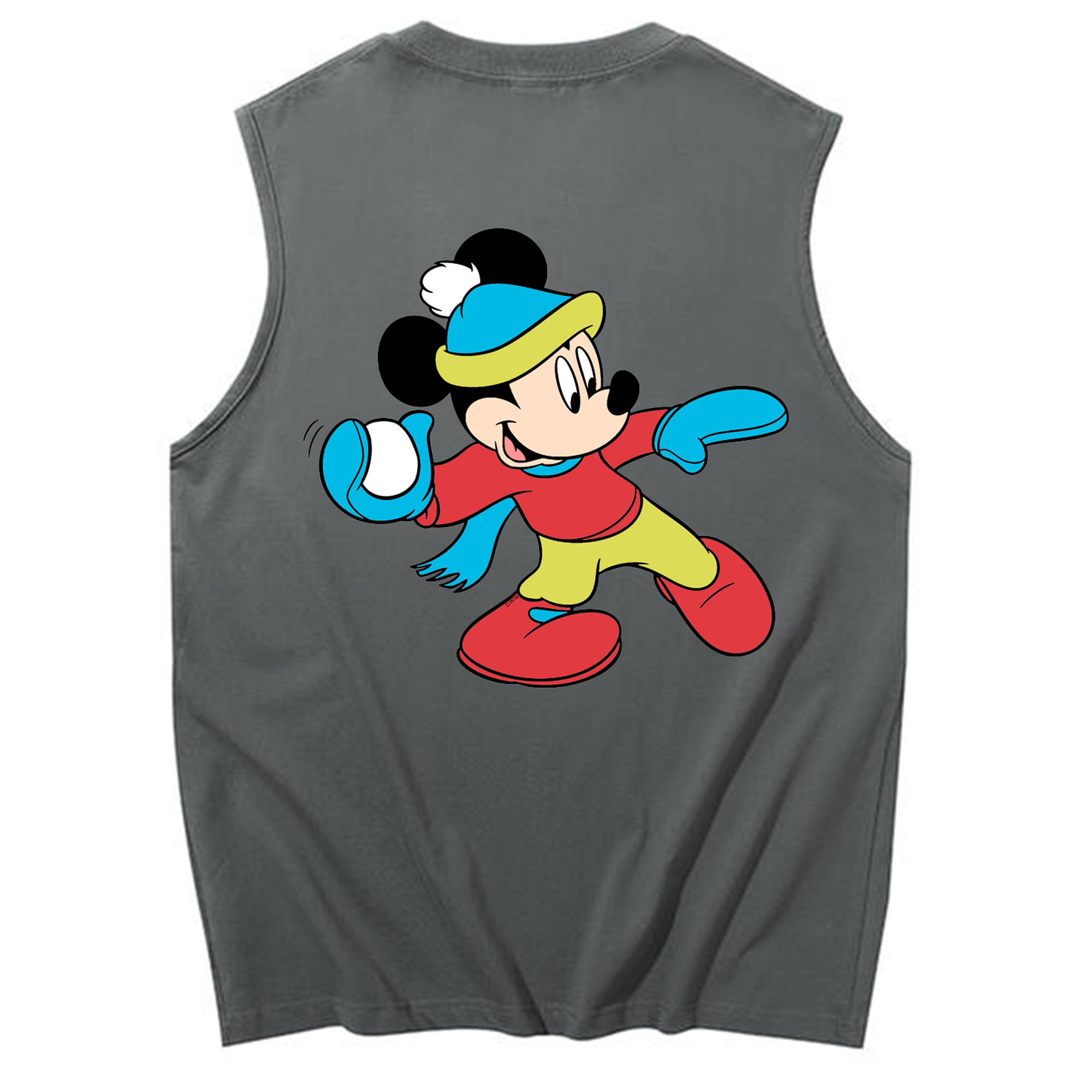 ミッキーマウス Mickey Mouse コットン100％タンクトップ（背面プリント）